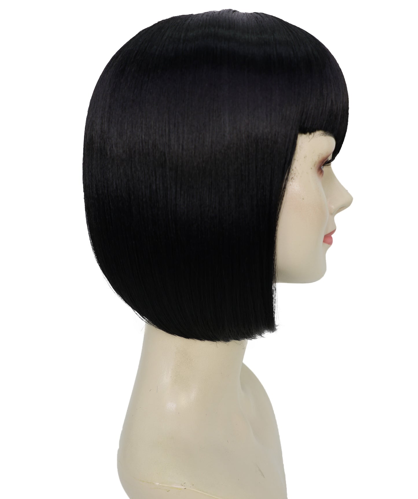 Wigs2you H-7164レディース ブラック ショートストレートウィッグ | 軽量 合成繊維 フルウィッグ | コスプレ・ハロウィン・テーマパーティー・イベント用