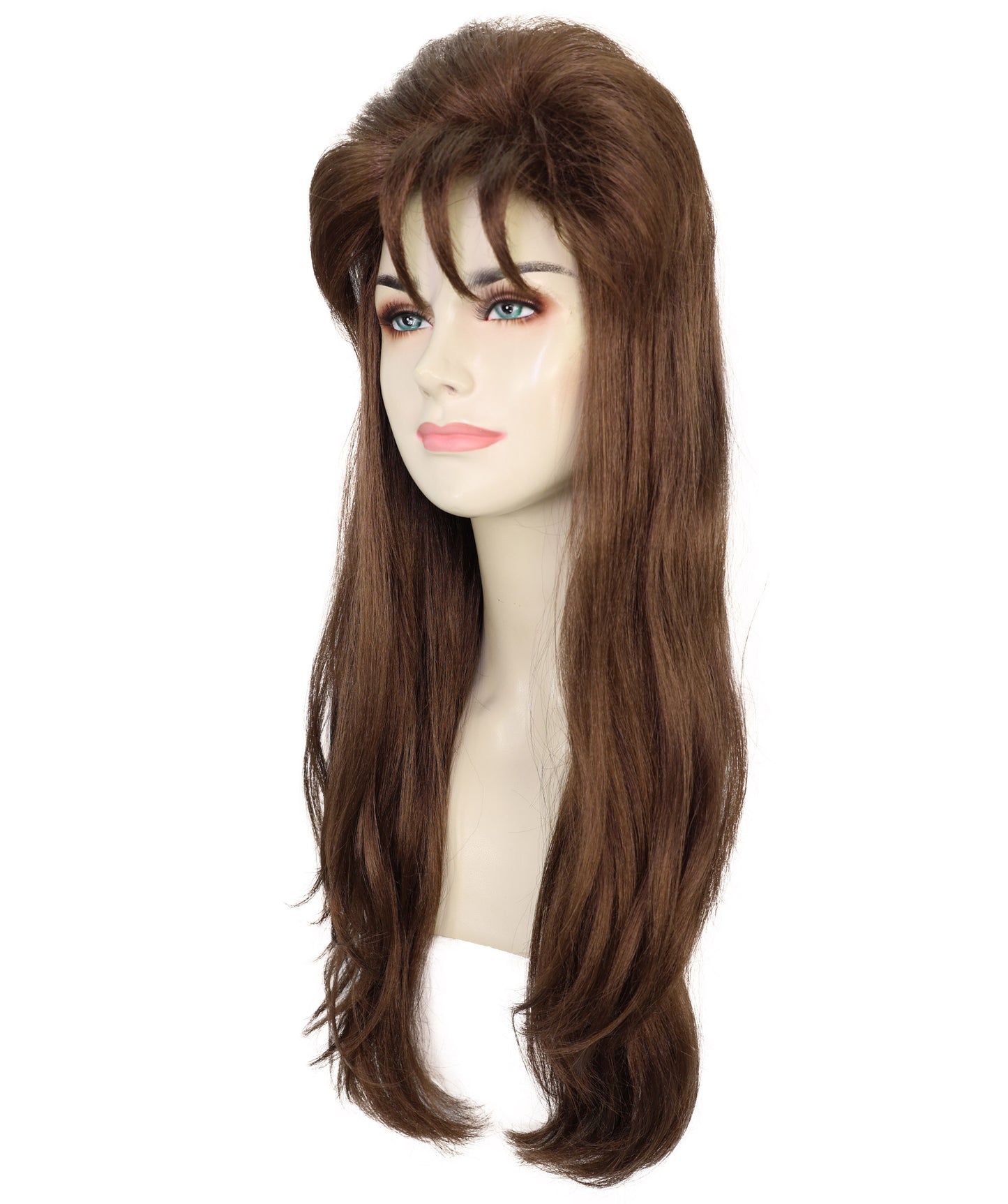 Wigs2you H-7166レディース マホガニーブラウン レイヤーウィッグ 前髪付き | 軽量 合成繊維 フルウィッグ | レトロスタイル コスプレ・ハロウィン・テーマパーティー・イベント用