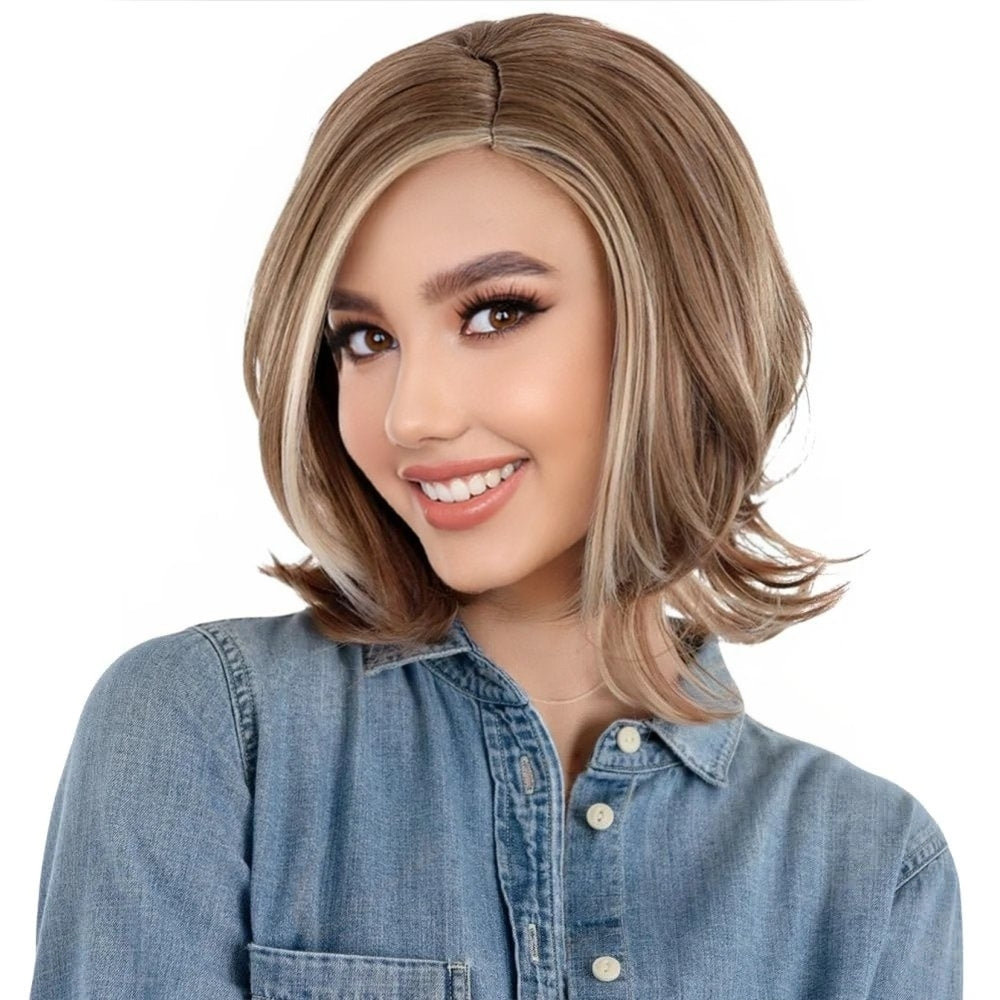 Wigs2you H-7167 女性用ショートレイヤードストレートマルチウィッグ、調節可能な軽量合成繊維、ハロウィンコスプレやレトロイベントに最適