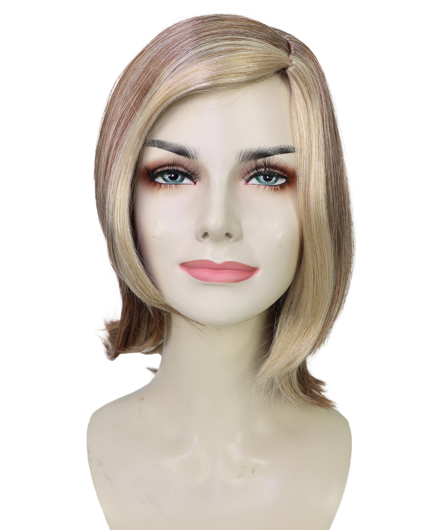 Wigs2you H-7167 女性用ショートレイヤードストレートマルチウィッグ、調節可能な軽量合成繊維、ハロウィンコスプレやレトロイベントに最適