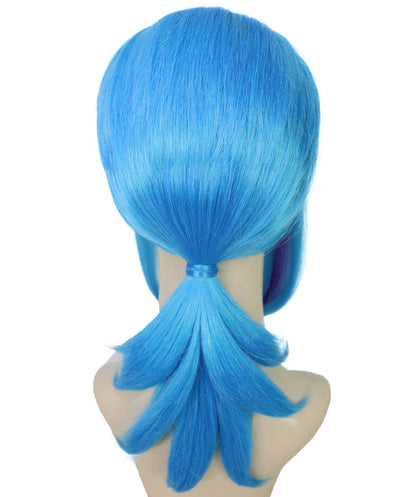 Wigs2you H-7168レディース ブルー ミディアムウィッグ ポニーテールスタイル | パープルメッシュ入り 難燃性 合成繊維 フルウィッグ | コスプレ・ハロウィン・イベント用