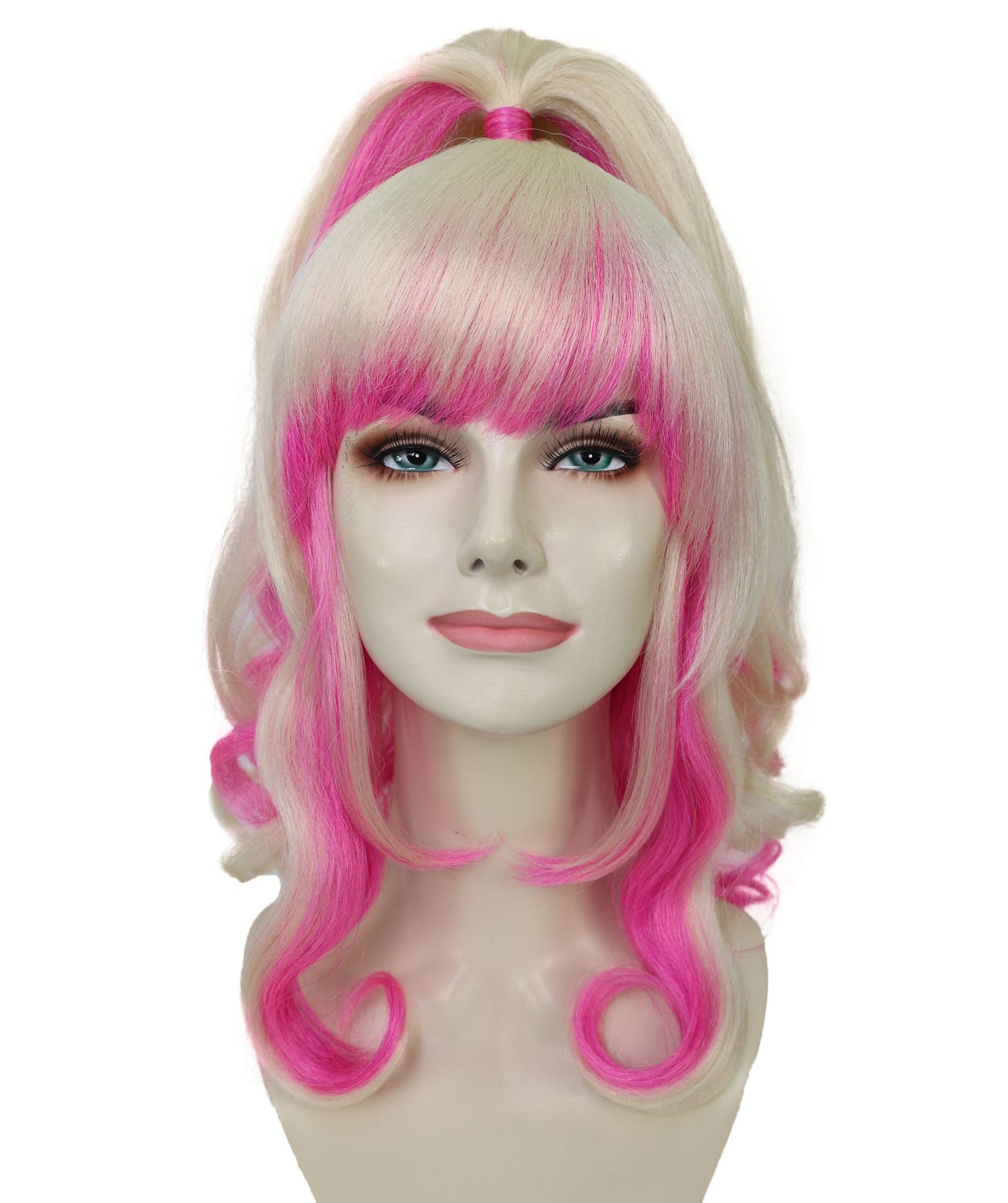 Wigs2you H-7169大人女性用フェアリーファンタジーブロンド＆ピンクの魔法のハイポニーテールウィッグ｜ハロウィン＆コスプレウィッグ｜難燃性合成繊維