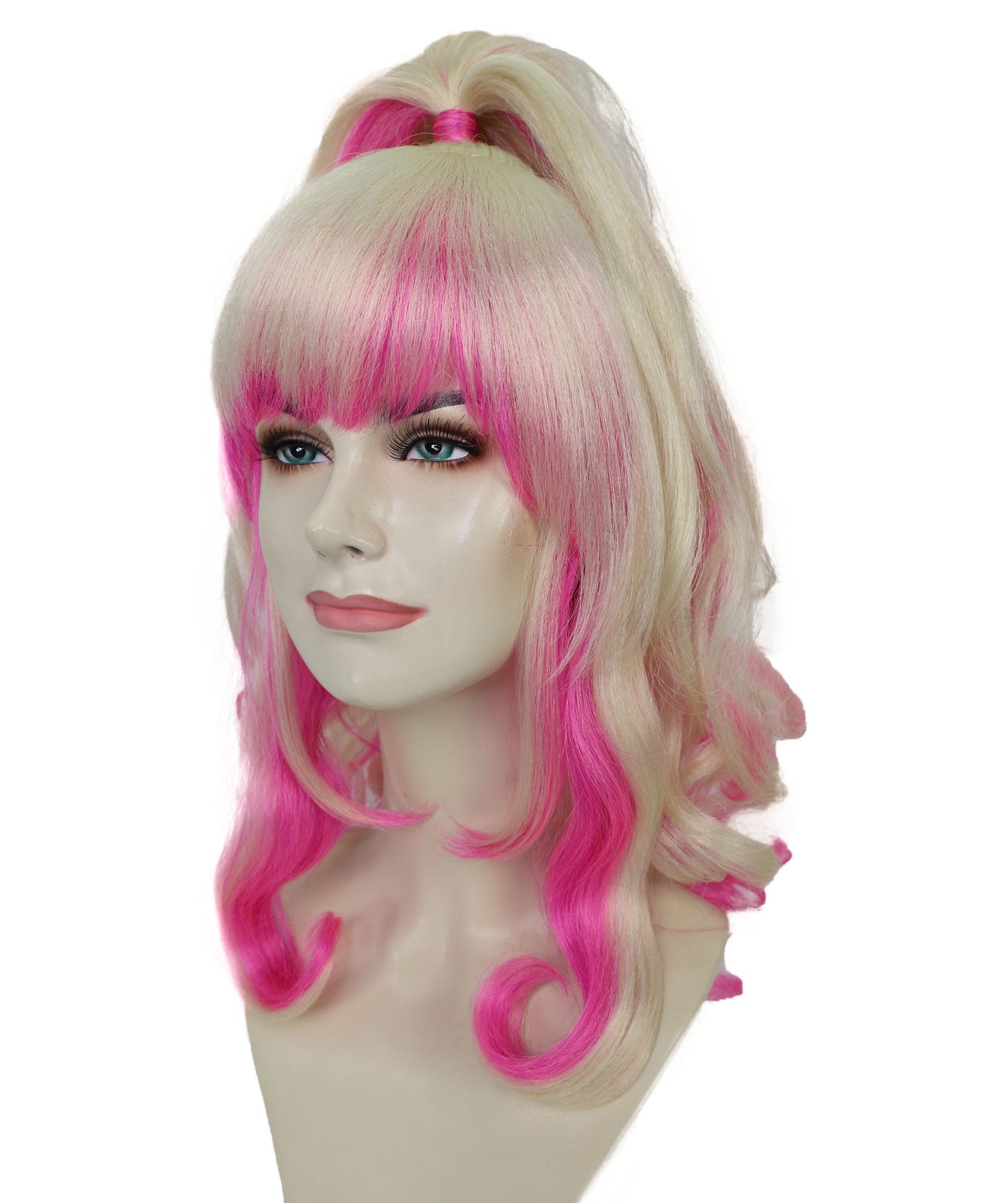 Wigs2you H-7169大人女性用フェアリーファンタジーブロンド＆ピンクの魔法のハイポニーテールウィッグ｜ハロウィン＆コスプレウィッグ｜難燃性合成繊維