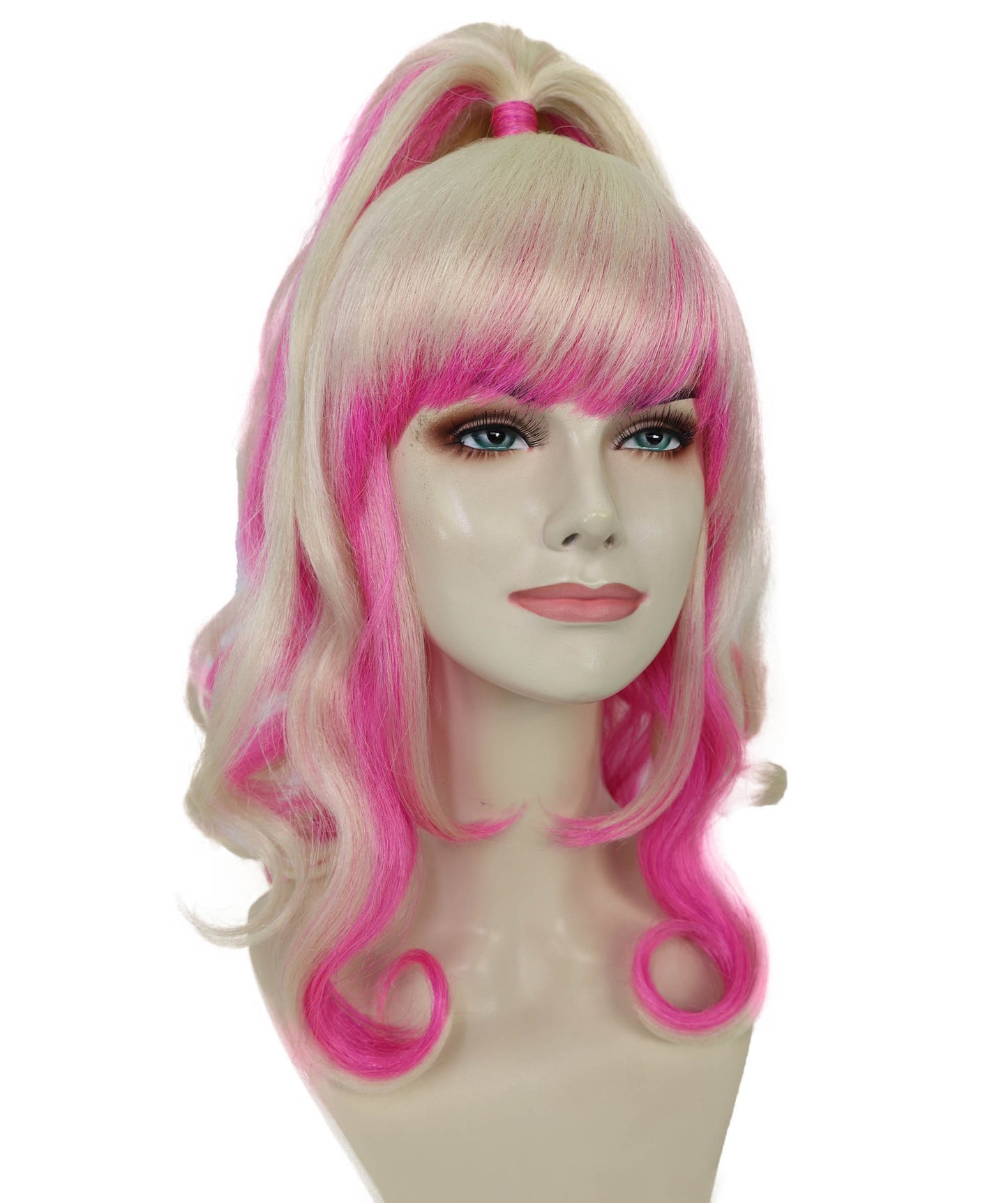 Wigs2you H-7169大人女性用フェアリーファンタジーブロンド＆ピンクの魔法のハイポニーテールウィッグ｜ハロウィン＆コスプレウィッグ｜難燃性合成繊維