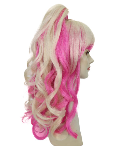 Wigs2you H-7169大人女性用フェアリーファンタジーブロンド＆ピンクの魔法のハイポニーテールウィッグ｜ハロウィン＆コスプレウィッグ｜難燃性合成繊維