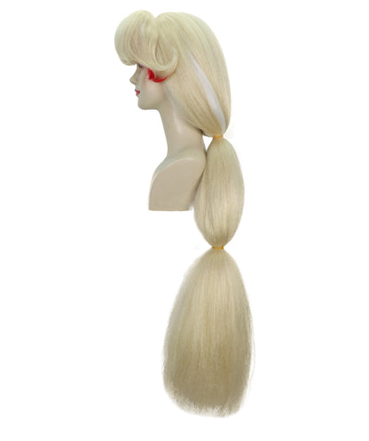 Wigs2you H-7171レディース ロングブロンド ポニーテールウィッグ 前髪付き | 難燃性 合成繊維 フルウィッグ | コスプレ・ハロウィン・イベント・パーティー用