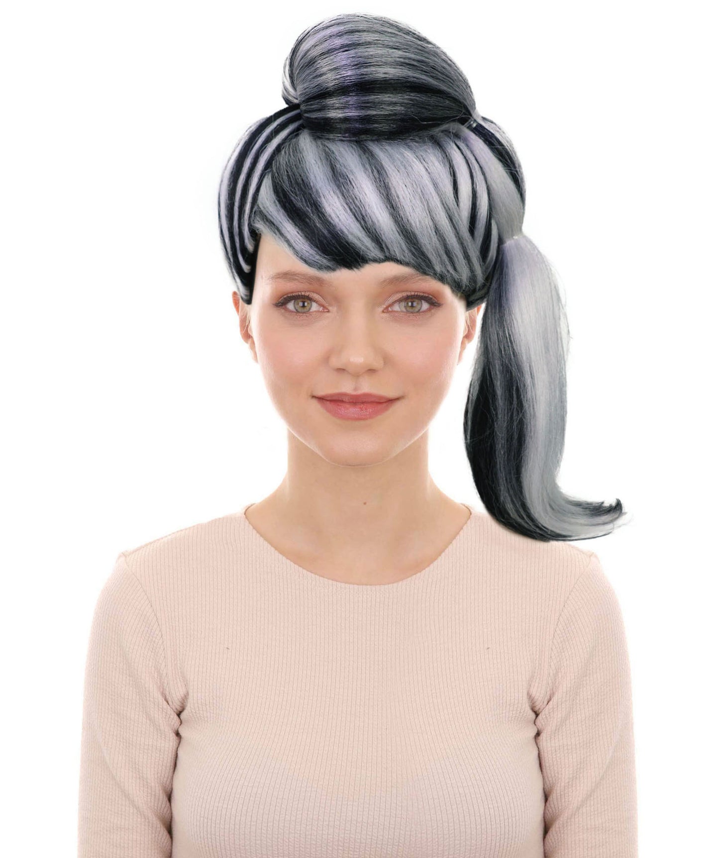 Wigs2you H-7173レディース ハイライト入り ハイポニーテールウィッグ 毛先カール | 難燃性 合成繊維 フルウィッグ | コスプレ・ハロウィン・イベント・パーティー用