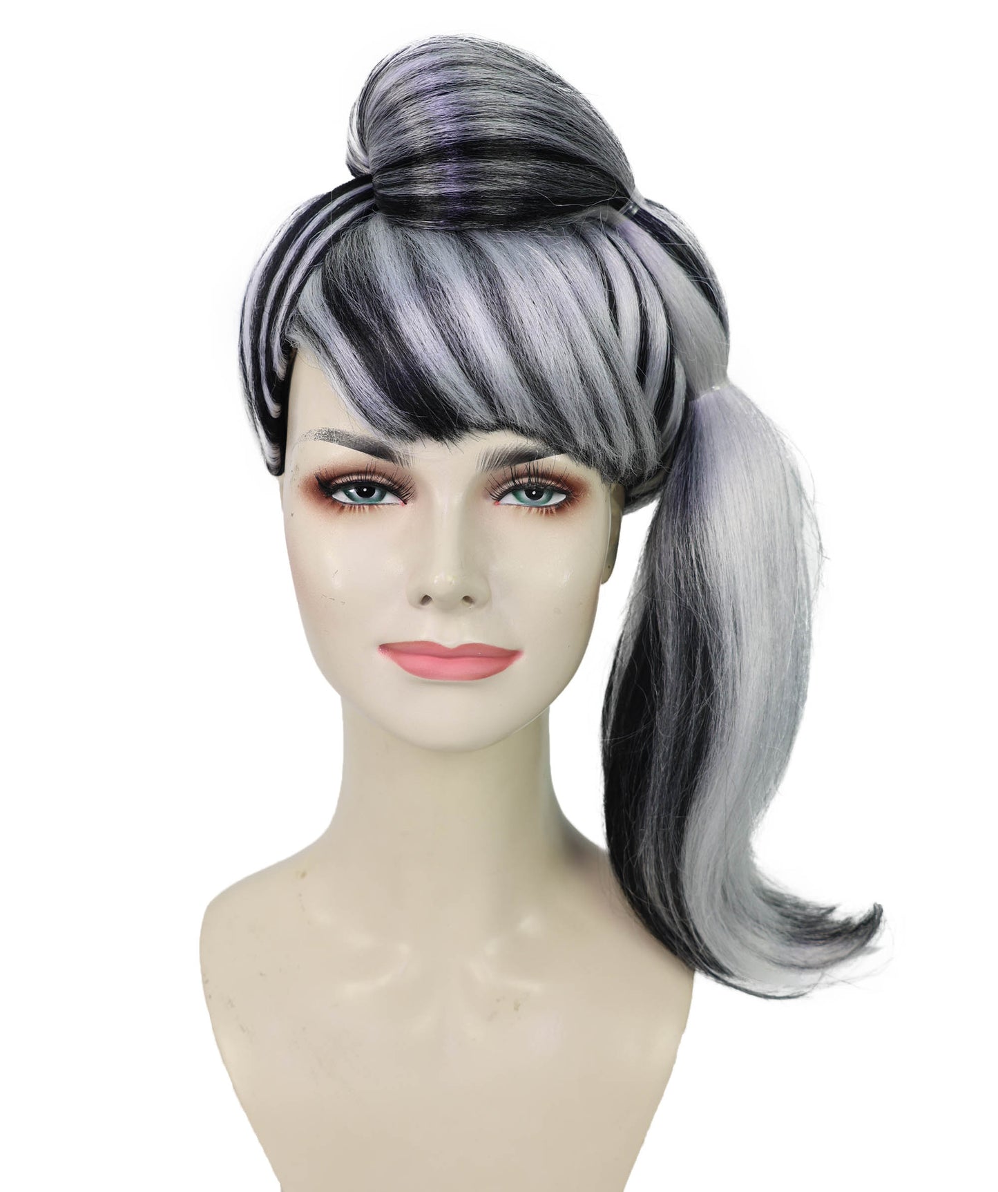 Wigs2you H-7173レディース ハイライト入り ハイポニーテールウィッグ 毛先カール | 難燃性 合成繊維 フルウィッグ | コスプレ・ハロウィン・イベント・パーティー用