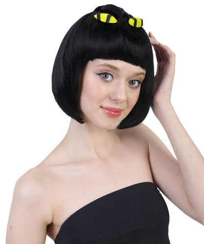 Wigs2you H-7174 レディース ブラック ショートストレートウィッグ クラウンカット 前髪付き | 合成繊維 フルウィッグ | コスプレ・ハロウィン・イベント・パーティー用