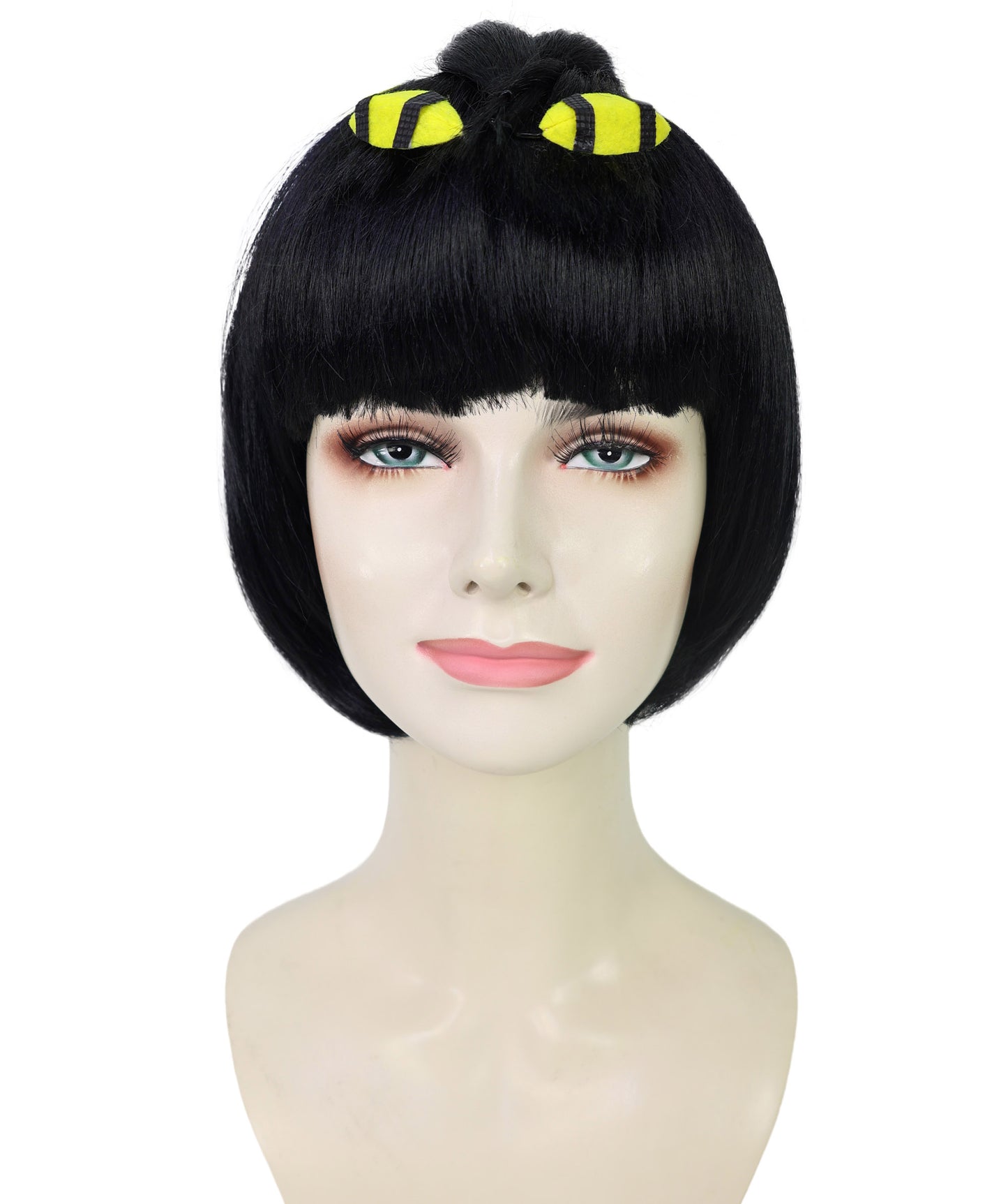 Wigs2you H-7174 レディース ブラック ショートストレートウィッグ クラウンカット 前髪付き | 合成繊維 フルウィッグ | コスプレ・ハロウィン・イベント・パーティー用