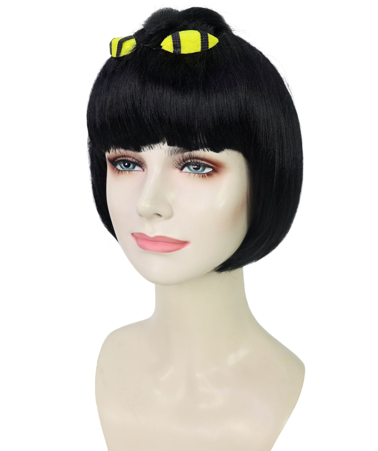 Wigs2you H-7174 レディース ブラック ショートストレートウィッグ クラウンカット 前髪付き | 合成繊維 フルウィッグ | コスプレ・ハロウィン・イベント・パーティー用