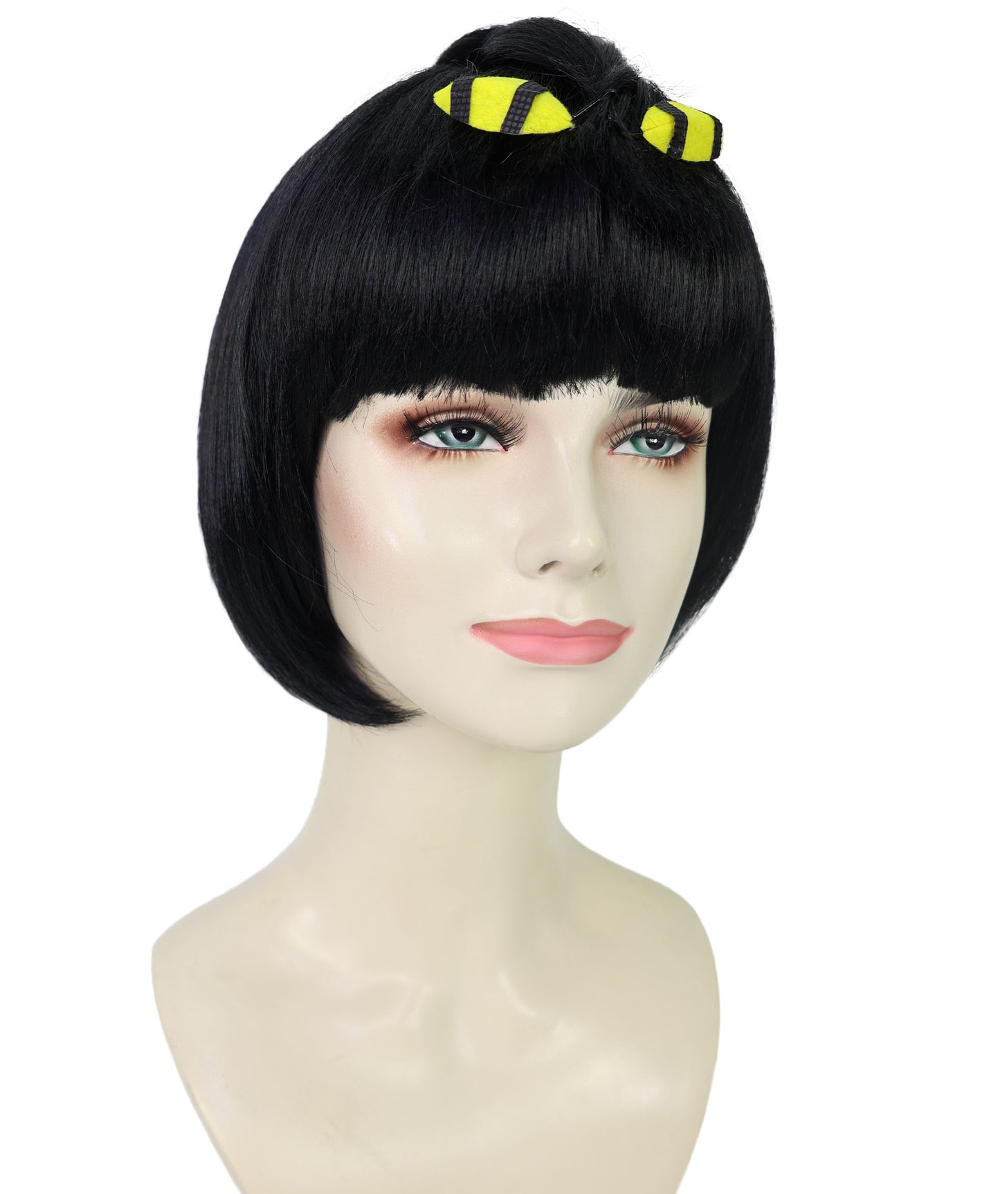 Wigs2you H-7174 レディース ブラック ショートストレートウィッグ クラウンカット 前髪付き | 合成繊維 フルウィッグ | コスプレ・ハロウィン・イベント・パーティー用