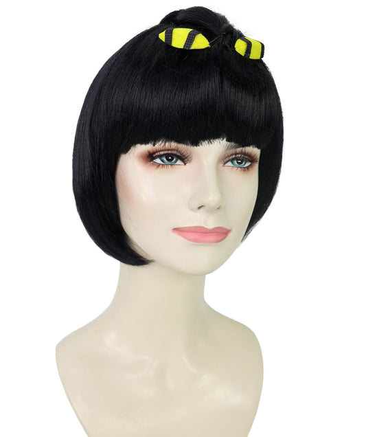 Wigs2you H-7174 レディース ブラック ショートストレートウィッグ クラウンカット 前髪付き | 合成繊維 フルウィッグ | コスプレ・ハロウィン・イベント・パーティー用