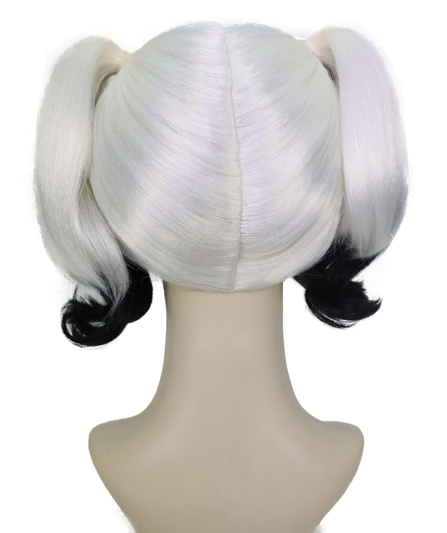 Wigs2you H-7175レディース ブラック＆ホワイト ツインテールウィッグ 前髪付き | スプリットカラー カール 合成繊維 フルウィッグ | コスプレ・ハロウィン・仮装・イベント・パーティー・普段使い用
