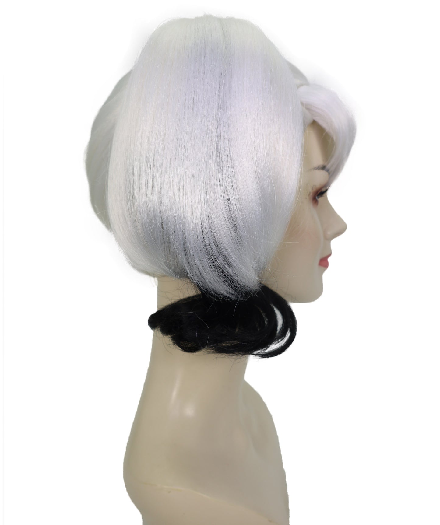 Wigs2you H-7175レディース ブラック＆ホワイト ツインテールウィッグ 前髪付き | スプリットカラー カール 合成繊維 フルウィッグ | コスプレ・ハロウィン・仮装・イベント・パーティー・普段使い用