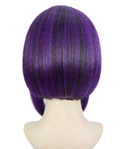 Wigs2you H-7177レディース ブラック＆パープル ミディアムボブウィッグ サイドバング付き | ストレート 合成繊維 フルウィッグ 通気性 キャップレス | コスプレ・ハロウィン・イベント・普段使い用