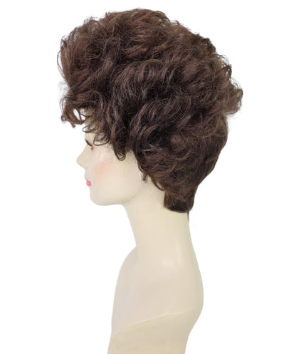 Wigs2you H-7183女性用グラムショートカーリーウィッグ｜ナチュラルダークブラウンミックスカラー｜ボリュームのあるレトロスタイル｜ステージ、ハロウィンパーティー、コスプレに最適