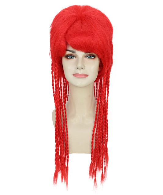Wigs2you H-7186 女性用クラブウィッグ（レイブレッドの三つ編み付き）｜大人のための大胆なパーティーヘアピース｜レイブイベント、コスプレ、テーマパーティー用ウィッグ