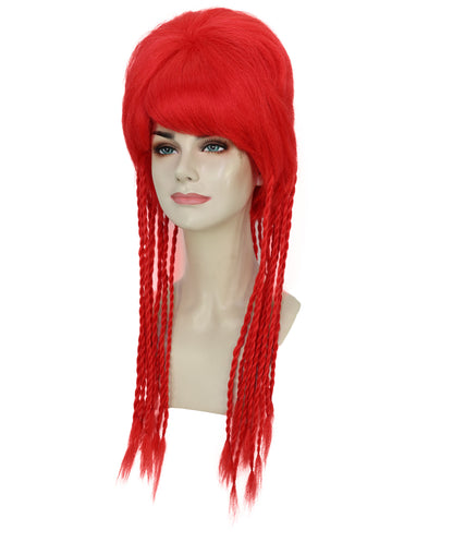 Wigs2you H-7186 女性用クラブウィッグ（レイブレッドの三つ編み付き）｜大人のための大胆なパーティーヘアピース｜レイブイベント、コスプレ、テーマパーティー用ウィッグ