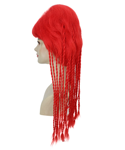 Wigs2you H-7186 女性用クラブウィッグ（レイブレッドの三つ編み付き）｜大人のための大胆なパーティーヘアピース｜レイブイベント、コスプレ、テーマパーティー用ウィッグ