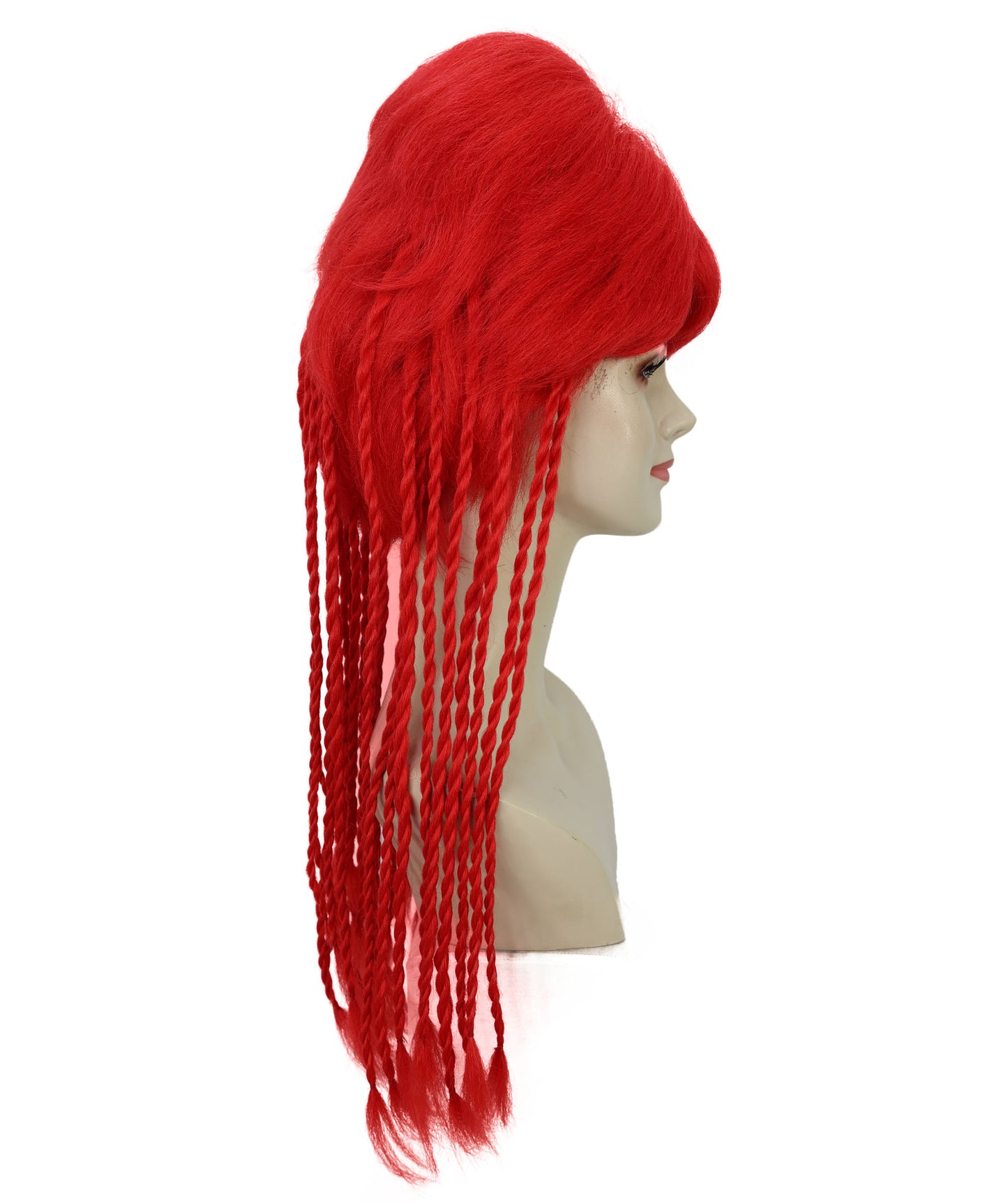 Wigs2you H-7186 女性用クラブウィッグ（レイブレッドの三つ編み付き）｜大人のための大胆なパーティーヘアピース｜レイブイベント、コスプレ、テーマパーティー用ウィッグ