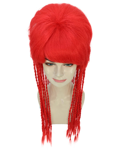 Wigs2you H-7186 女性用クラブウィッグ（レイブレッドの三つ編み付き）｜大人のための大胆なパーティーヘアピース｜レイブイベント、コスプレ、テーマパーティー用ウィッグ
