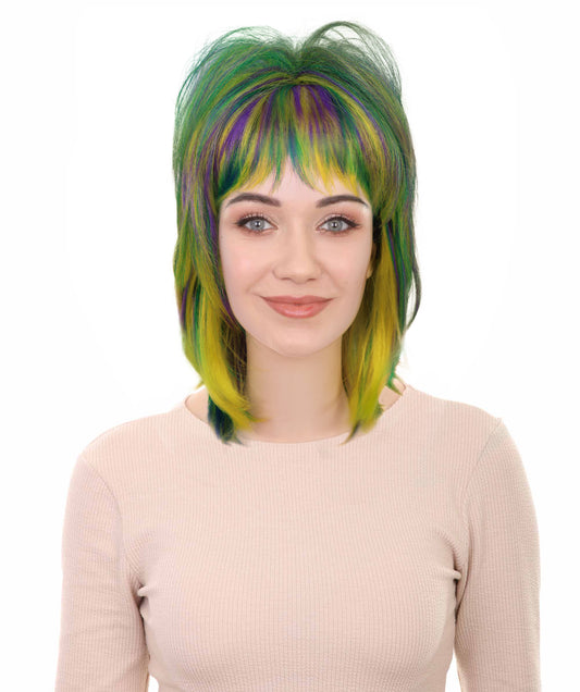 Wigs2you H-7188 女性用マルディグラ・チョッピーレイヤードウィッグ｜ファットチューズデーパーティー用ヘアピース｜パーティー、コスプレ、ステージパフォーマンス、テーマイベントに最適