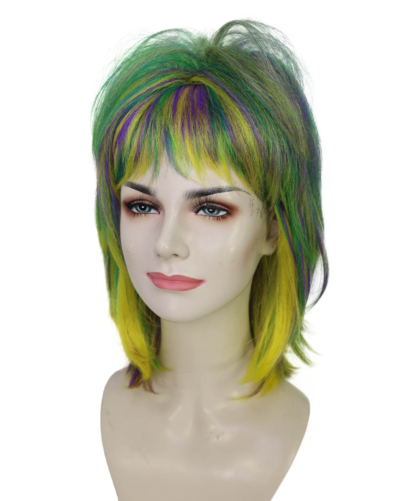 Wigs2you H-7188 女性用マルディグラ・チョッピーレイヤードウィッグ｜ファットチューズデーパーティー用ヘアピース｜パーティー、コスプレ、ステージパフォーマンス、テーマイベントに最適