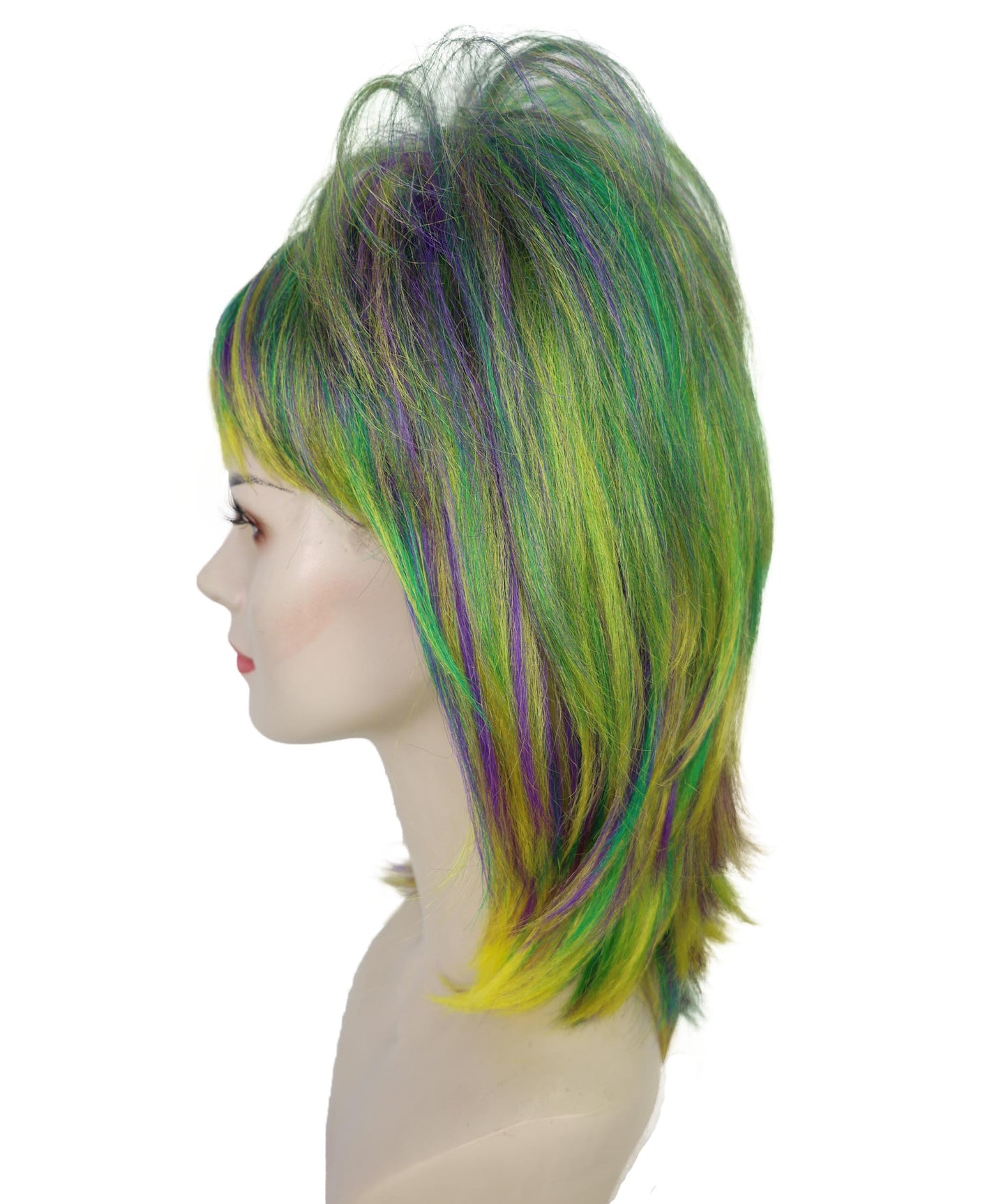 Wigs2you H-7188 女性用マルディグラ・チョッピーレイヤードウィッグ｜ファットチューズデーパーティー用ヘアピース｜パーティー、コスプレ、ステージパフォーマンス、テーマイベントに最適
