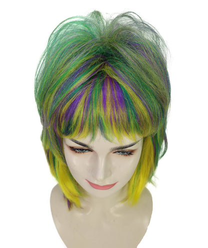 Wigs2you H-7188 女性用マルディグラ・チョッピーレイヤードウィッグ｜ファットチューズデーパーティー用ヘアピース｜パーティー、コスプレ、ステージパフォーマンス、テーマイベントに最適
