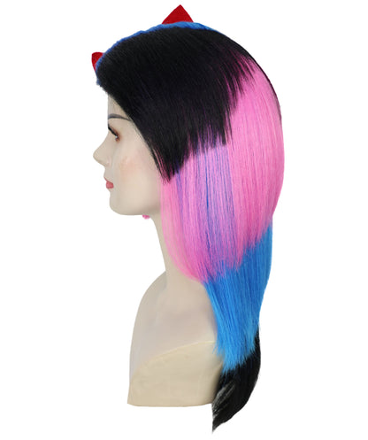 Wigs2you H-7190 女性用エレガントなロングマルチカラーウィッグ（ハイライトとカーテンバング付き）｜ナチュラルストレートスタイル｜ハロウィンに最適｜通気性の良いキャップレスキャップ