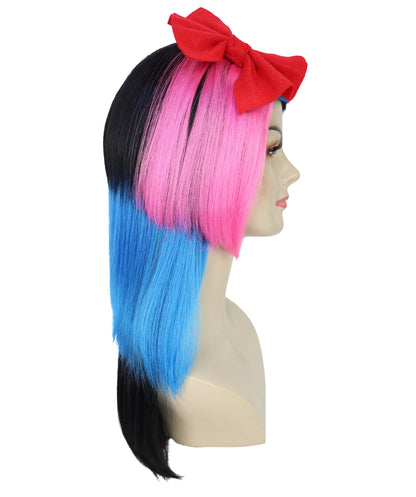 Wigs2you H-7190 女性用エレガントなロングマルチカラーウィッグ（ハイライトとカーテンバング付き）｜ナチュラルストレートスタイル｜ハロウィンに最適｜通気性の良いキャップレスキャップ