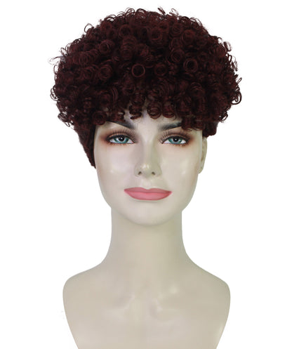 Wigs2you H-7192レディース ハンドブレイドウィッグ トレンディなアップスタイルウィッグ ダブルフレンチブレイドとナチュラルカールトップ | ランウェイカラーのブラックとダークワイン | 合成繊維 | 通気性の良いキャップレスフィット