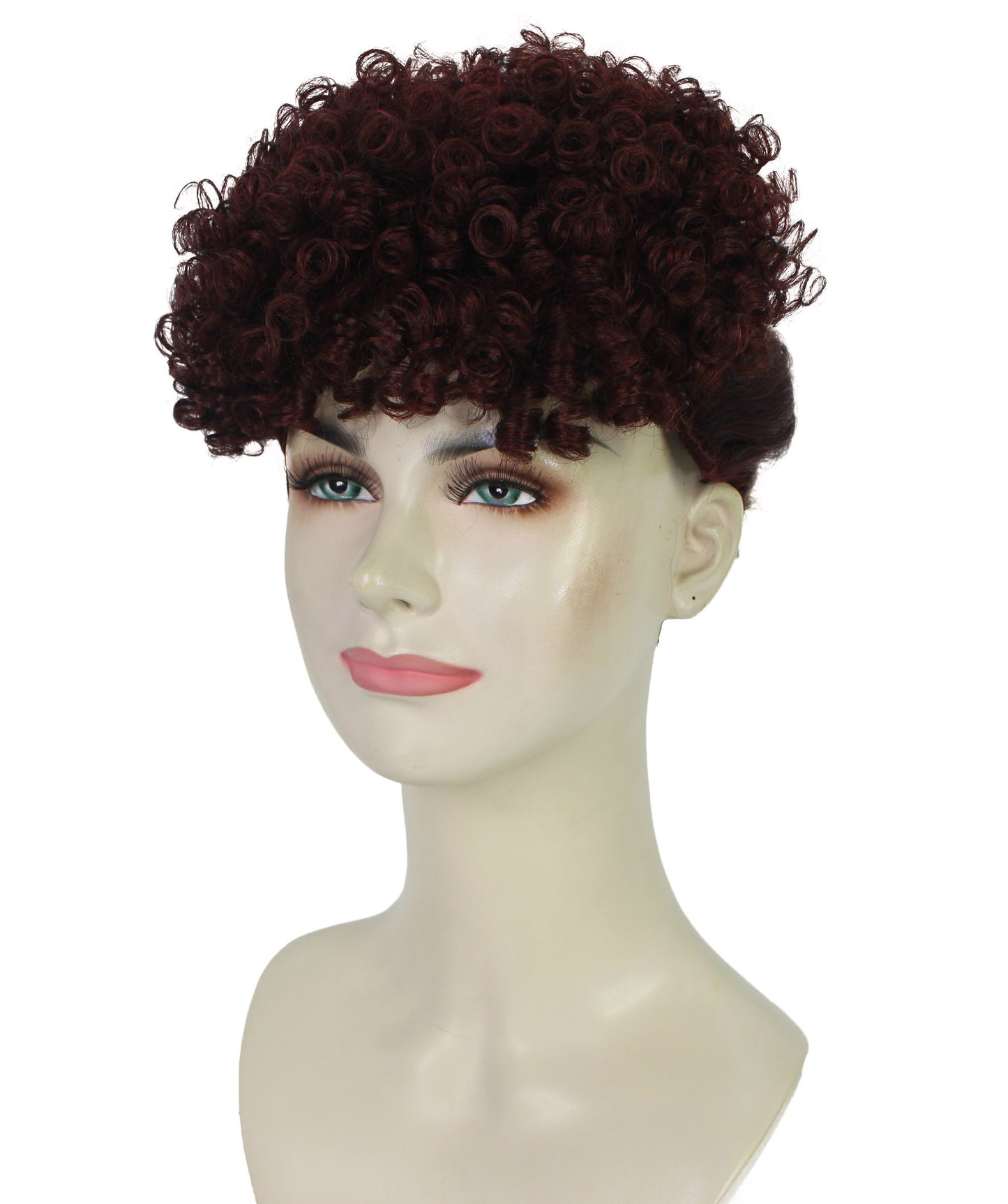 Wigs2you H-7192レディース ハンドブレイドウィッグ トレンディなアップスタイルウィッグ ダブルフレンチブレイドとナチュラルカールトップ | ランウェイカラーのブラックとダークワイン | 合成繊維 | 通気性の良いキャップレスフィット
