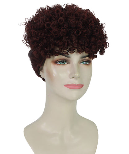 Wigs2you H-7192レディース ハンドブレイドウィッグ トレンディなアップスタイルウィッグ ダブルフレンチブレイドとナチュラルカールトップ | ランウェイカラーのブラックとダークワイン | 合成繊維 | 通気性の良いキャップレスフィット
