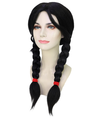Wigs2you H-7193ファンタジー風ロング編み込み黒ウィッグ｜エレガントな大人用コスプレヘアピース｜ハロウィンロールプレイ＆テーマイベント
