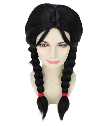 Wigs2you H-7193ファンタジー風ロング編み込み黒ウィッグ｜エレガントな大人用コスプレヘアピース｜ハロウィンロールプレイ＆テーマイベント
