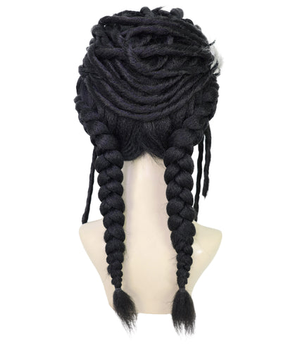 Wigs2you H-7195 自然な生え際が特徴の女性用黒編み込みウィッグ｜ファンタジーアドベンチャーのヒロイン風｜ハロウィンに最適｜通気性の良いキャップ
