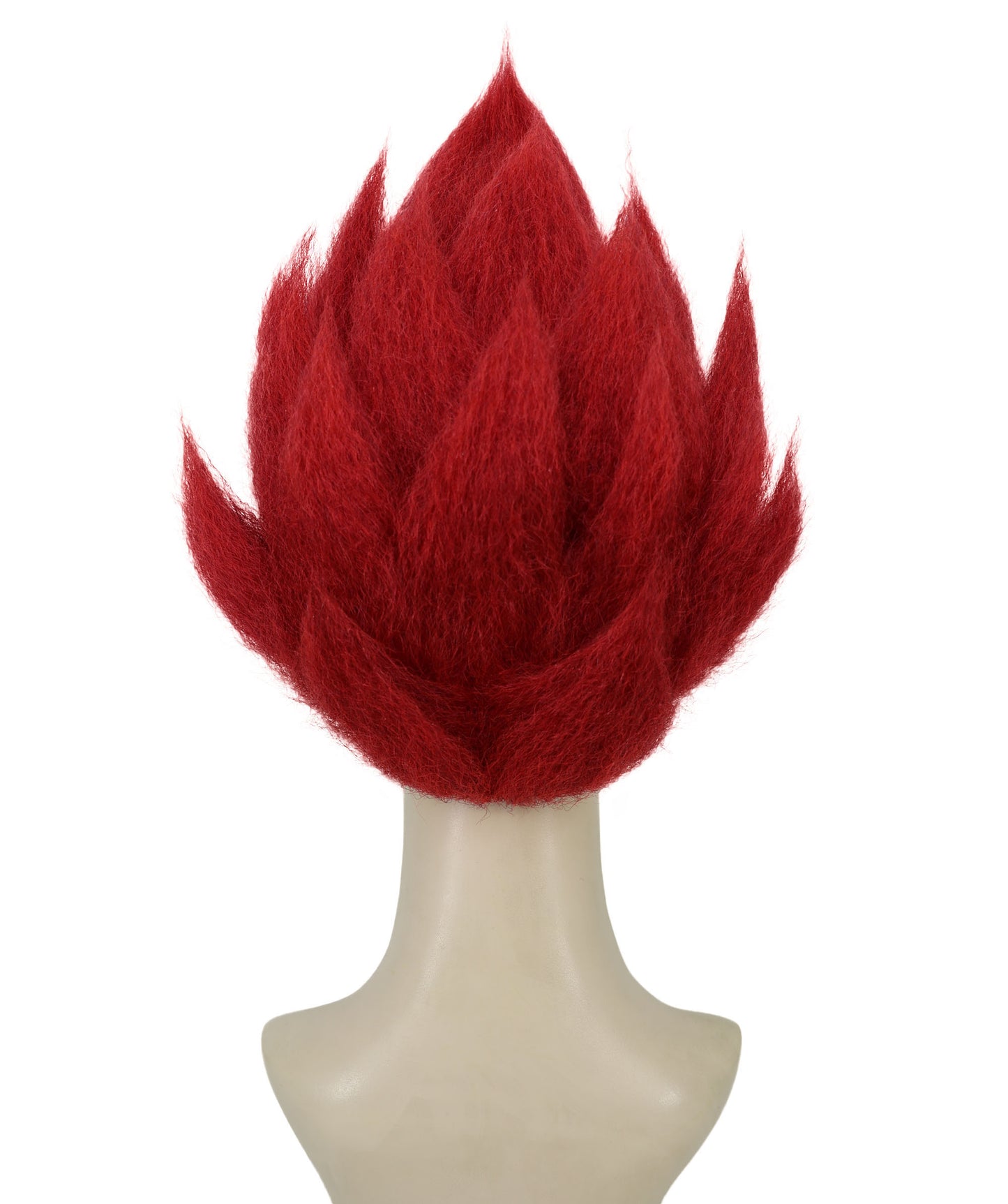 Wigs2you H-7198 女性用ファンタジークイーン 燃えるような赤と黄色のスパイクウィッグ | 威厳ある悪女風ヘアピース | ハロウィンに最適 | 通気性のあるキャップレスキャップ