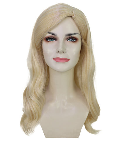 Wigs2you H-7200 女性用 ブロンドロングウィッグ サイドパート パール風ヘアクリップ付き 21インチ 約53cm ナチュラル風 コスプレ パーティー 通気性キャップレスキャップ