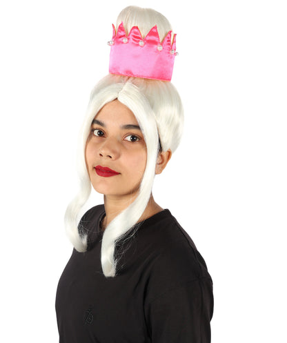 Wigs2you H-7201女性用 ホワイトロングストレートウィッグ ハイクラウンデザイン 17インチ 約43cm プリンセス風 コスプレ ハロウィン 仮装 通気性キャップレスキャップ