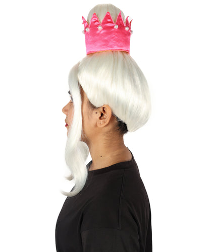 Wigs2you H-7201女性用 ホワイトロングストレートウィッグ ハイクラウンデザイン 17インチ 約43cm プリンセス風 コスプレ ハロウィン 仮装 通気性キャップレスキャップ