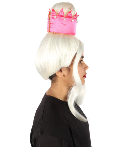 Wigs2you H-7201女性用 ホワイトロングストレートウィッグ ハイクラウンデザイン 17インチ 約43cm プリンセス風 コスプレ ハロウィン 仮装 通気性キャップレスキャップ