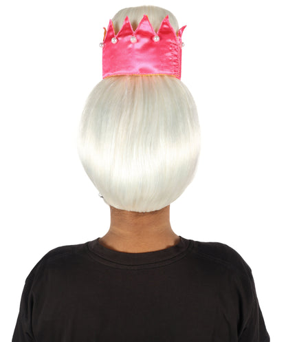 Wigs2you H-7201女性用 ホワイトロングストレートウィッグ ハイクラウンデザイン 17インチ 約43cm プリンセス風 コスプレ ハロウィン 仮装 通気性キャップレスキャップ