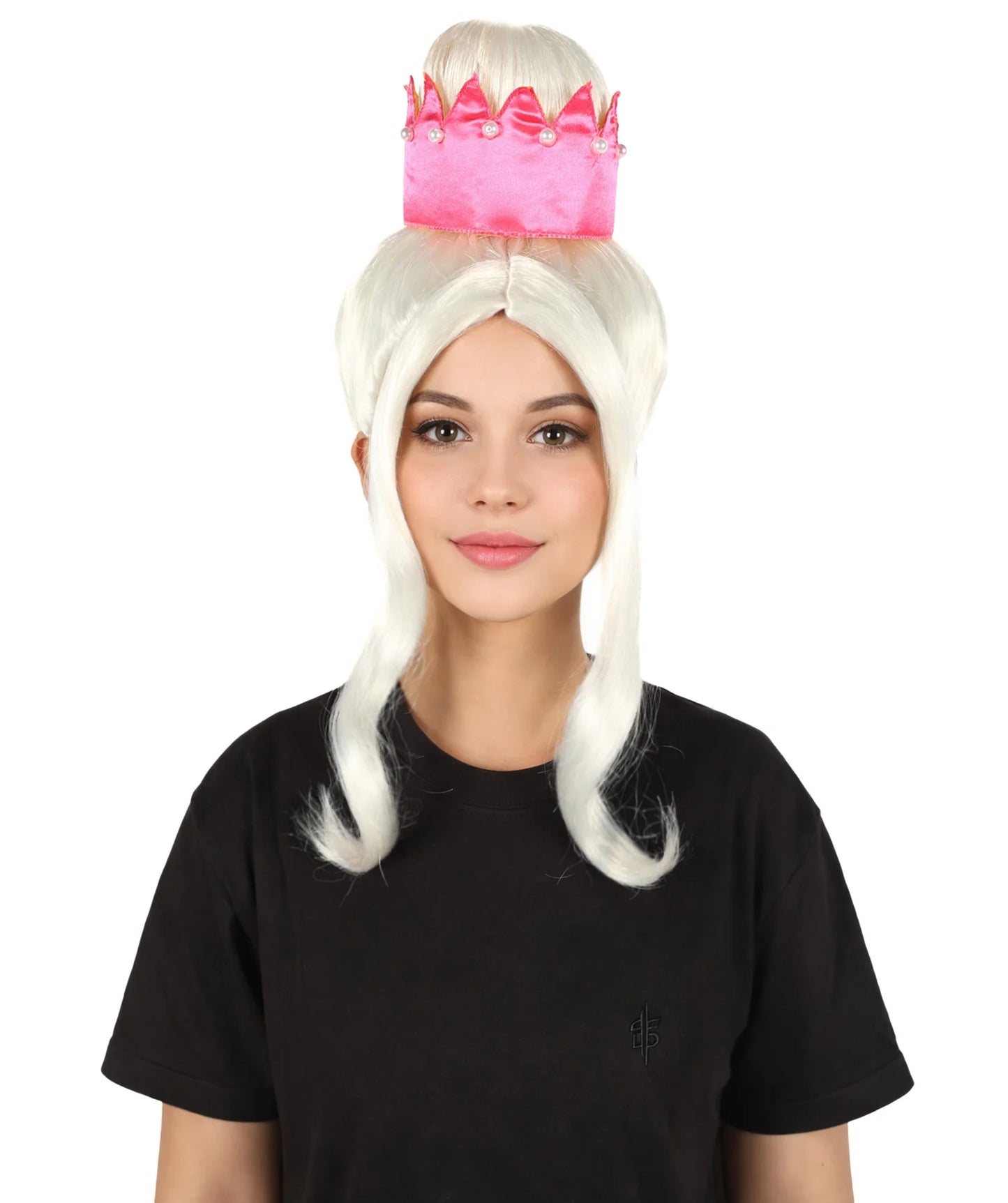 Wigs2you H-7201女性用 ホワイトロングストレートウィッグ ハイクラウンデザイン 17インチ 約43cm プリンセス風 コスプレ ハロウィン 仮装 通気性キャップレスキャップ