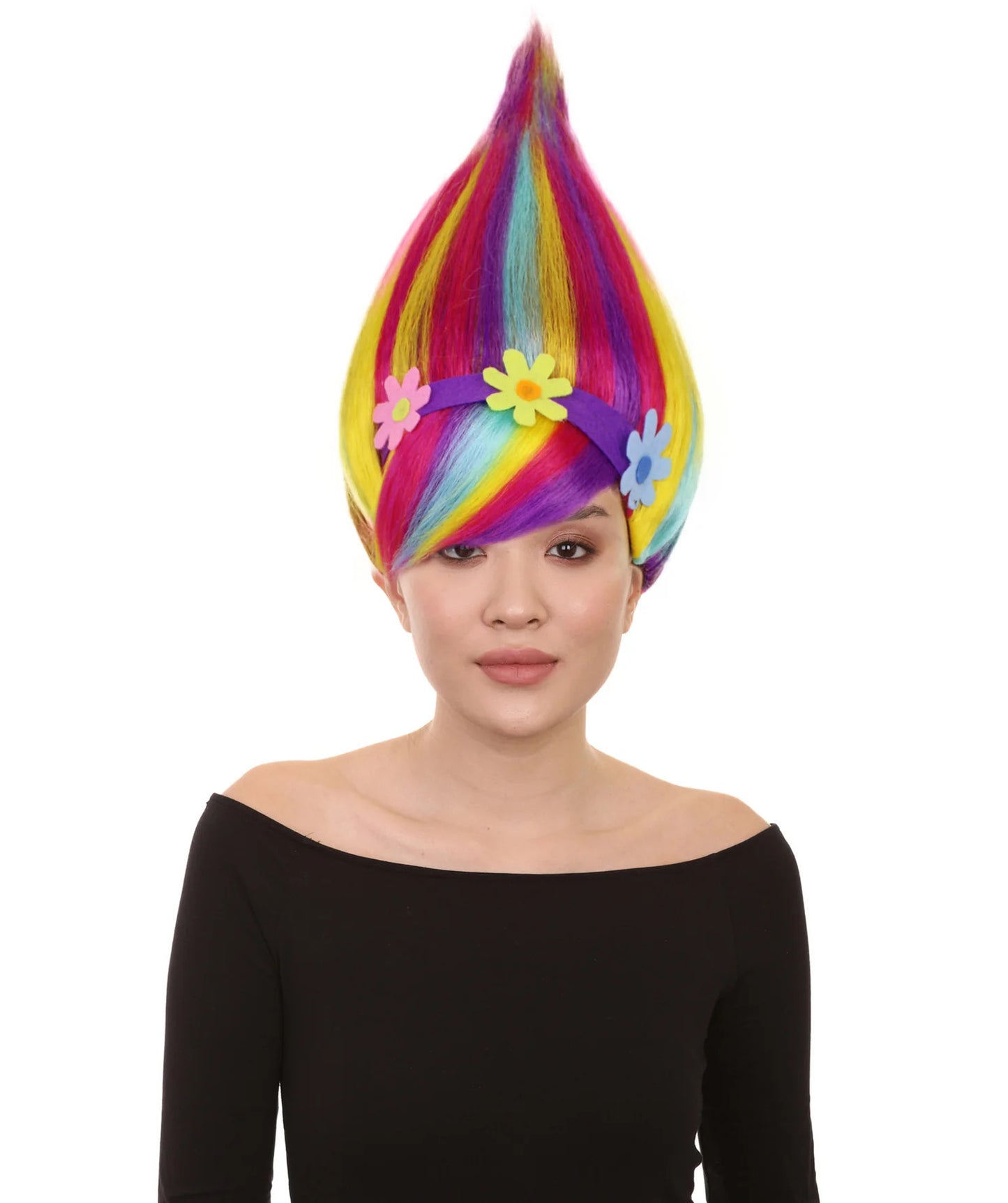 Wigs2you H-7202大人女性用レインボーオニオンスタイルハイポイントトロールウィッグ｜ハロウィンに最適｜通気性の良いキャップレスキャップ