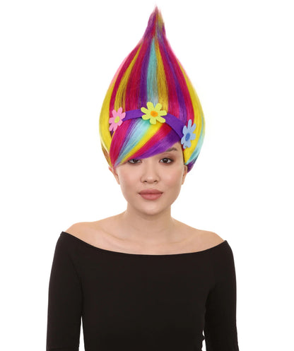 Wigs2you H-7202大人女性用レインボーオニオンスタイルハイポイントトロールウィッグ｜ハロウィンに最適｜通気性の良いキャップレスキャップ