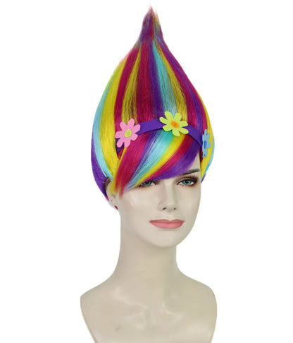 Wigs2you H-7202大人女性用レインボーオニオンスタイルハイポイントトロールウィッグ｜ハロウィンに最適｜通気性の良いキャップレスキャップ