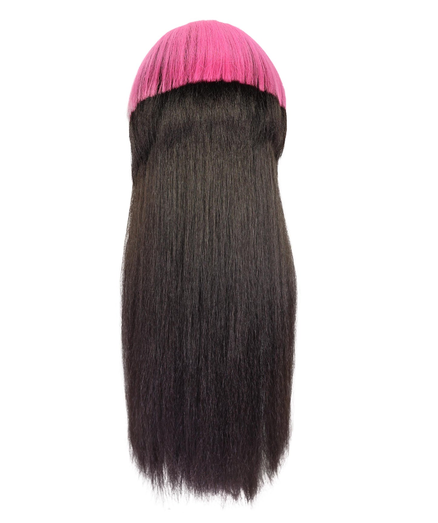 Wigs2you H-7203 女性用ダークブラウンとピンクの派手なパンキーボブウィッグ｜ツートンカラーのヘアピース｜ハロウィンに最適｜通気性の良いキャップレスキャップ