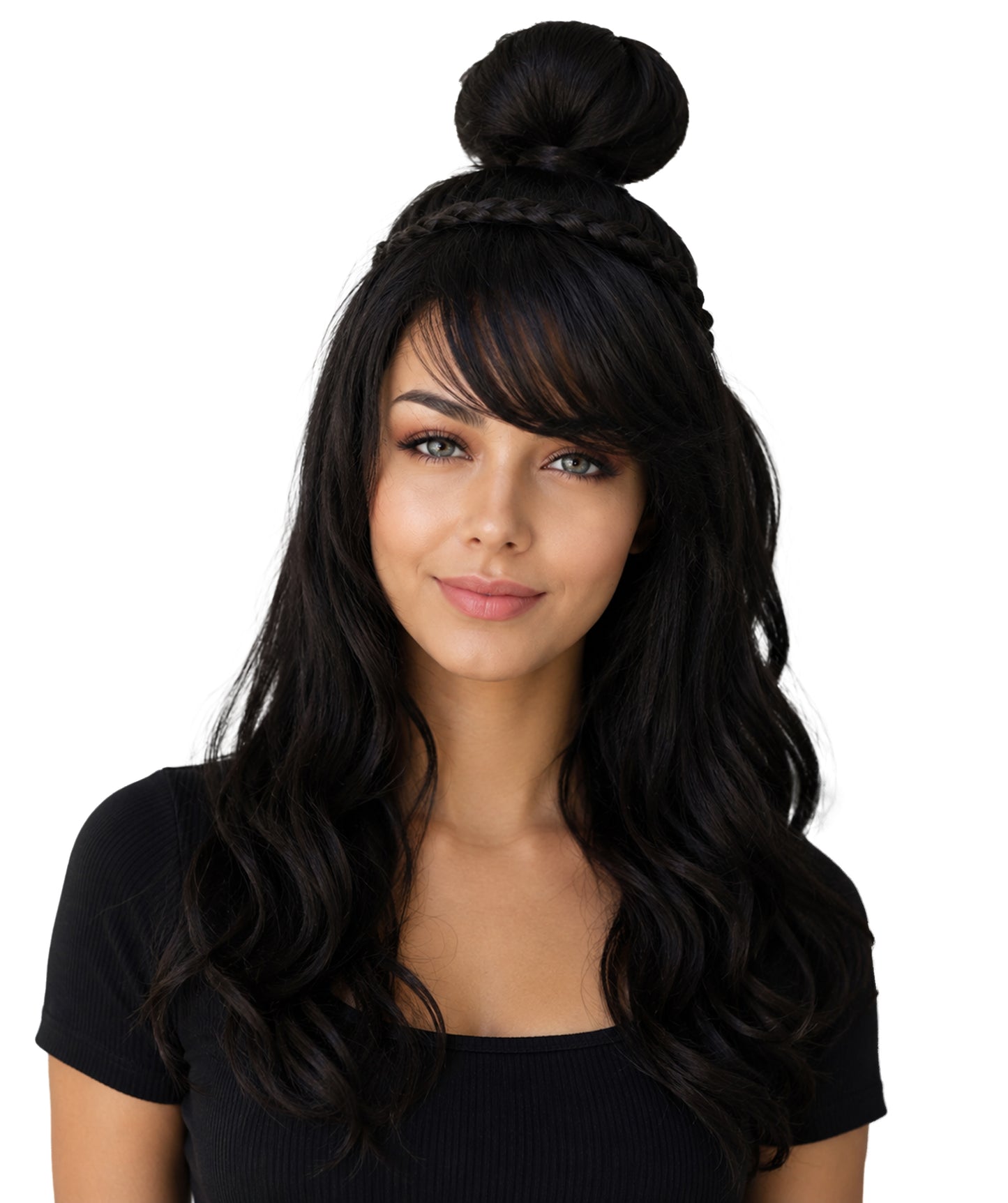 Wigs2you H-7205 女性用プリンセスブラックウィッグ｜ロングウェーブヘアピース｜ハロウィン、パーティー、ステージパフォーマンス、テーマイベントに最適